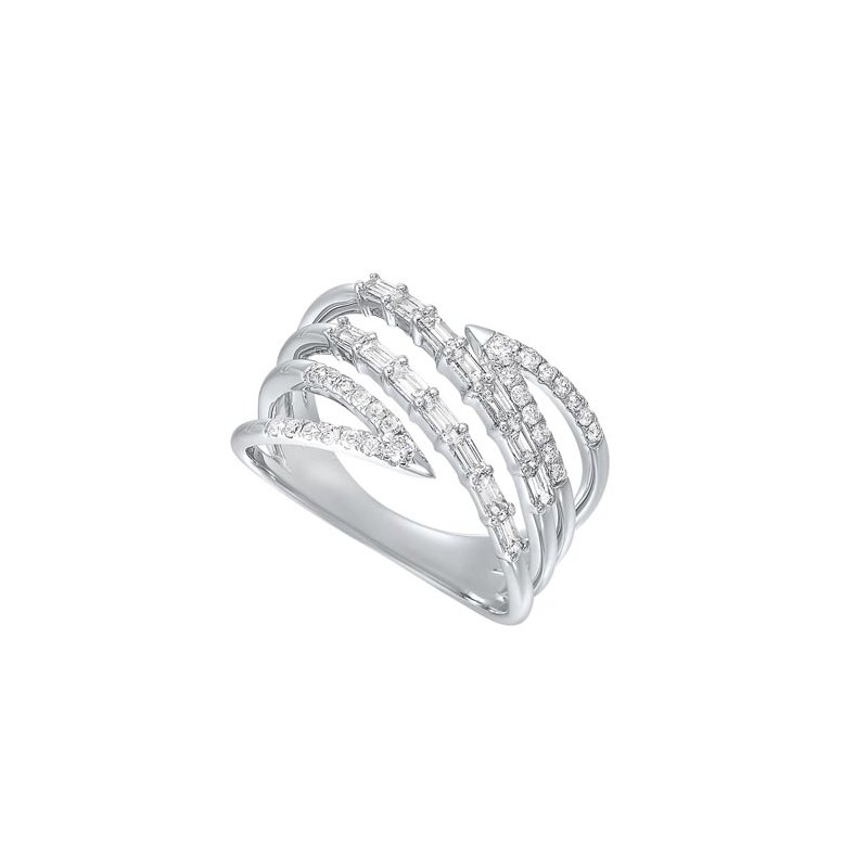 Diamond Bypass Waterfall Band in 14k White Gold (½ ctw)