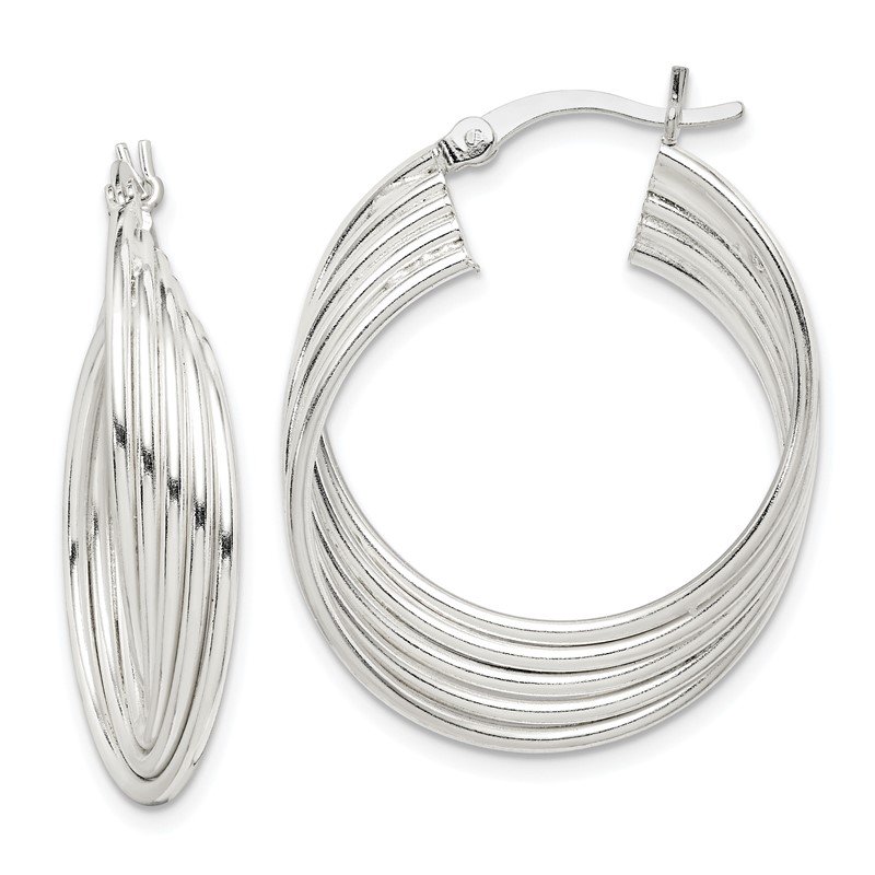 Finejewelers Sterling Silver Polished Twisted Hoop Earrings 