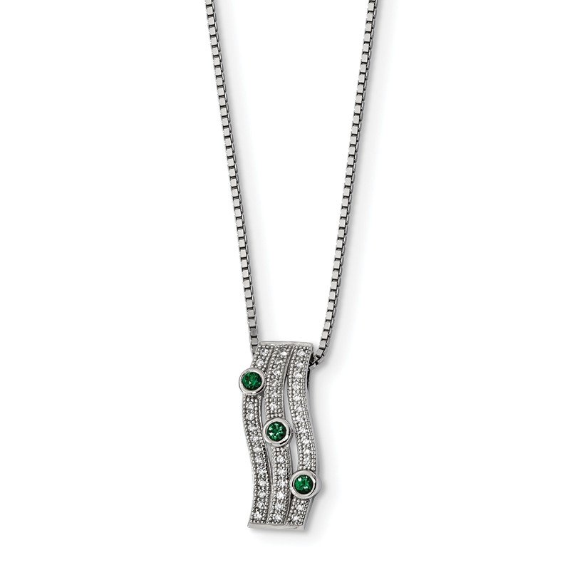 Jewelry Necklaces Necklace with Pendants Sterling Silver and CZ Brilliant Embers Polished Necklace 