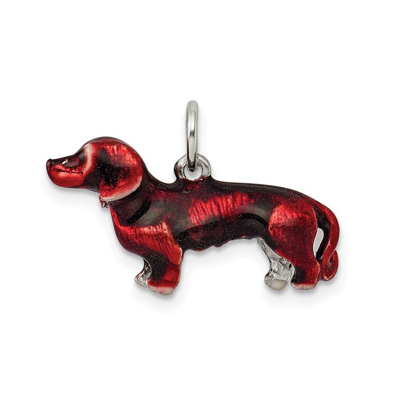 Top 10 Jewelry Gift Sterling Silver Enameled Dachshund Charm 