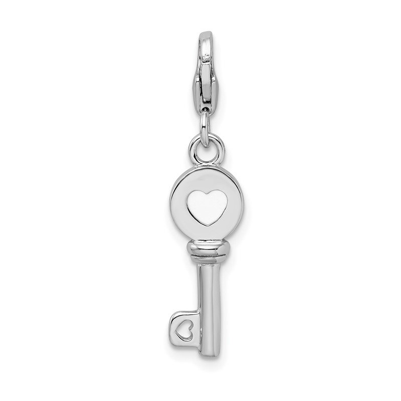 Sterling Silver 3-d Enameled Love Letter W/lobster Clasp Charm 