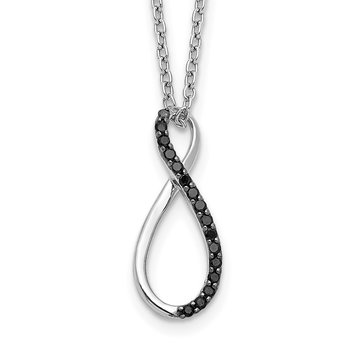14k White Gold Black Diamond 18 inch Necklace