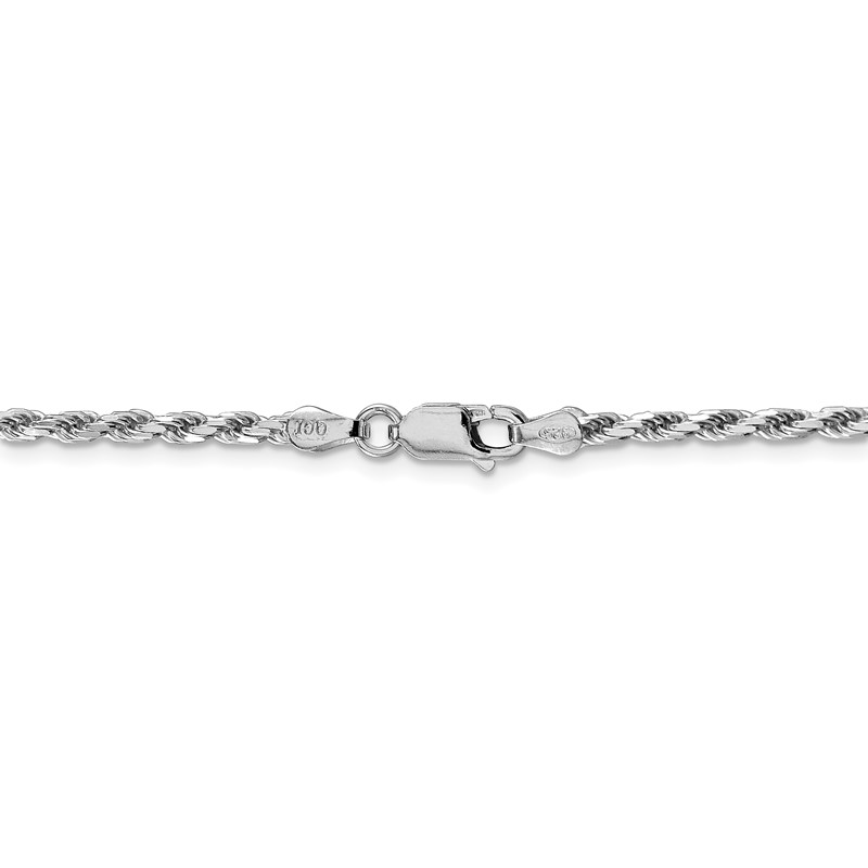 Essentials Plated Sterling Silver Diamond Cut Rope Chain Necklace