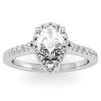 Pear Cut Diamond Halo Engagement Ring