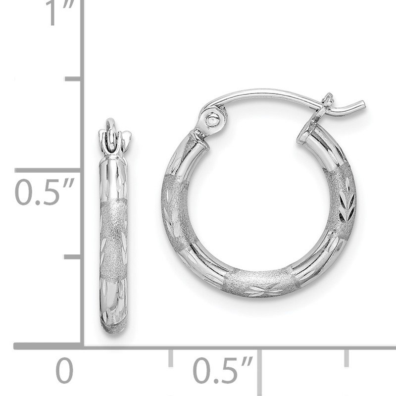 Sterling Silver Rhodium Plated Hoop Earrings 