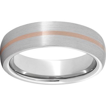 Serinium® Domed Band with a 1mm 14K Rose Gold Inlay