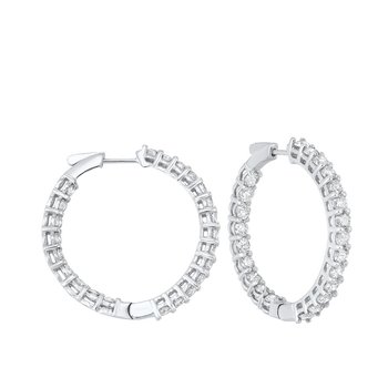 In-Out Prong Set Diamond Hoop Earrings in 14K White Gold (7 ct. tw.) I2/I3 - H/K