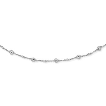 Sterling Silver Rhodium-plated White Topaz Station Necklace