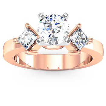 Kite Style Princess Cut Engagement Ring