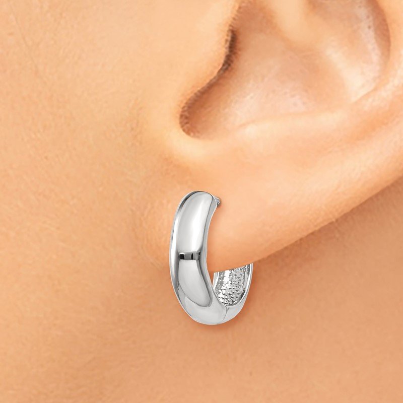 Finejewelers 14k White Gold Hinged Hoop Earrings 