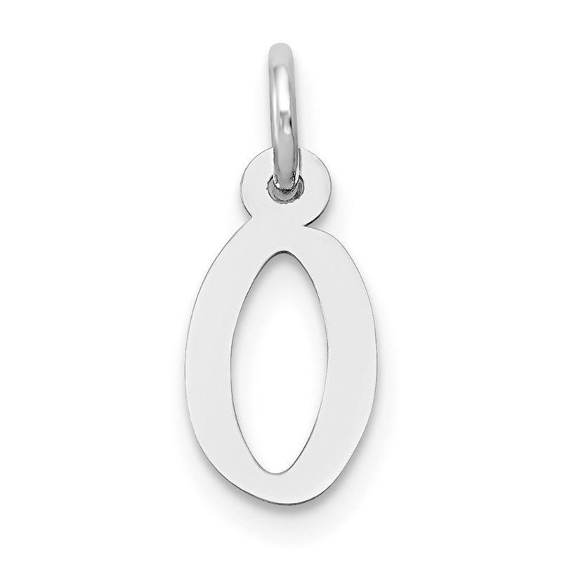 14K White Gold Small Slanted Block Initial A Charm Pendant 