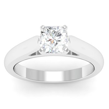 Cathedral Engagement Ring with Tapered Shank