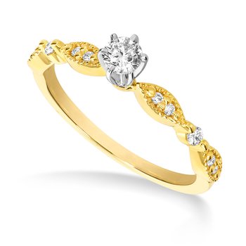 Yellow gold and diamond engagement ring