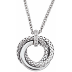 Alisa VHP 1026 D Sterling Traversa & Shiny Love Knot Pendant, Diamond Bail VHP 1026 D