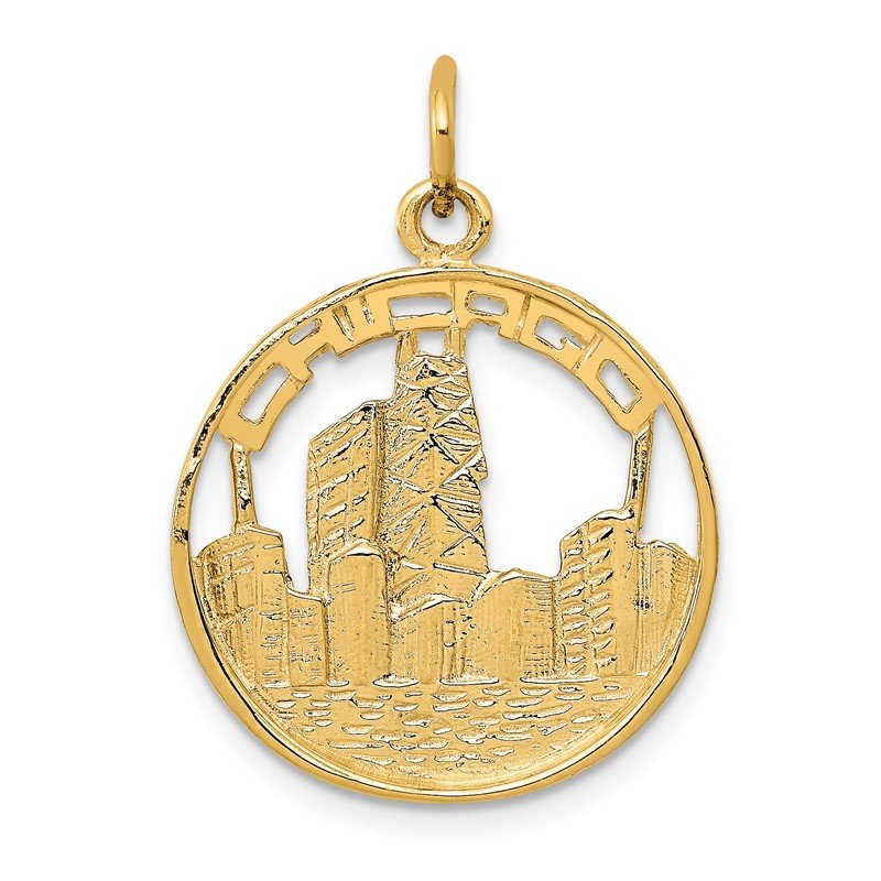 Jewelry Adviser Charms 14k Chicago Skyline Charm 