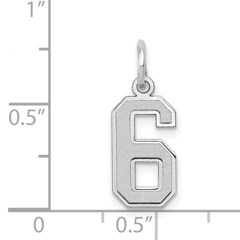 14K White Gold Small Satin Number 98 Charm 