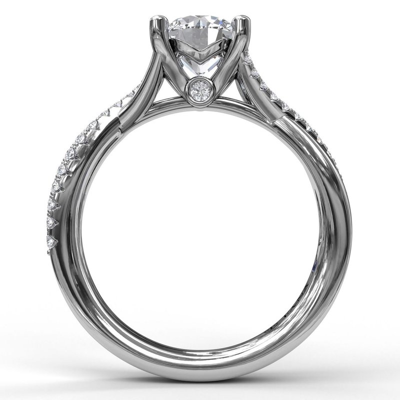Alternating Diamond Twist Engagement Ring