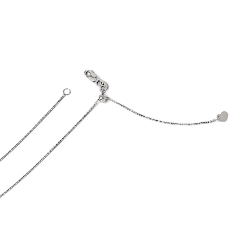 14k White Gold Snake Adjustable Chain Necklace 22" .85mm