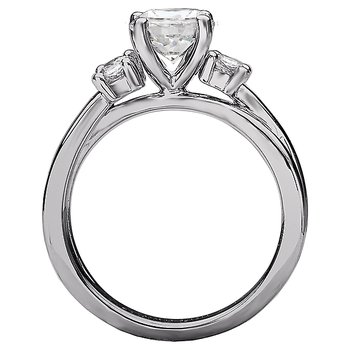 3-Stone Semi-Mount Diamond Ring