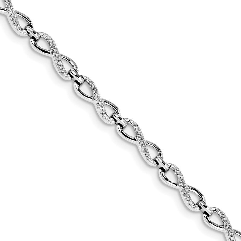 Bracelet Sterling Silver Rhodium-plated Diam 