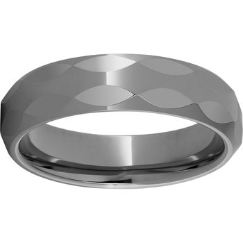 Rugged Tungsten™ 6mm Domed Band with Oval Facets and Polished Finish