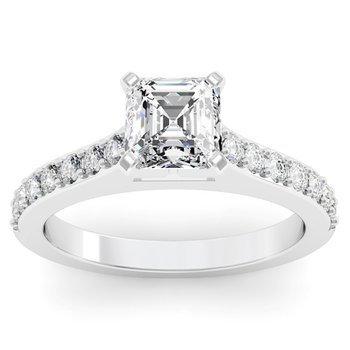  Bead-Set Diamond Engagement Ring