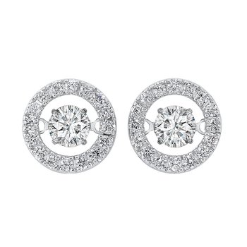 14K White Gold Rhythm of Love Halo Prong Diamond Earrings (1 ct. tw.)