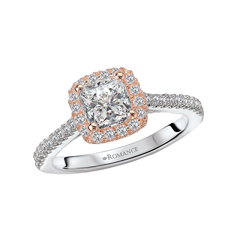 Romance Two Tone Semi-Mount Diamond Ring