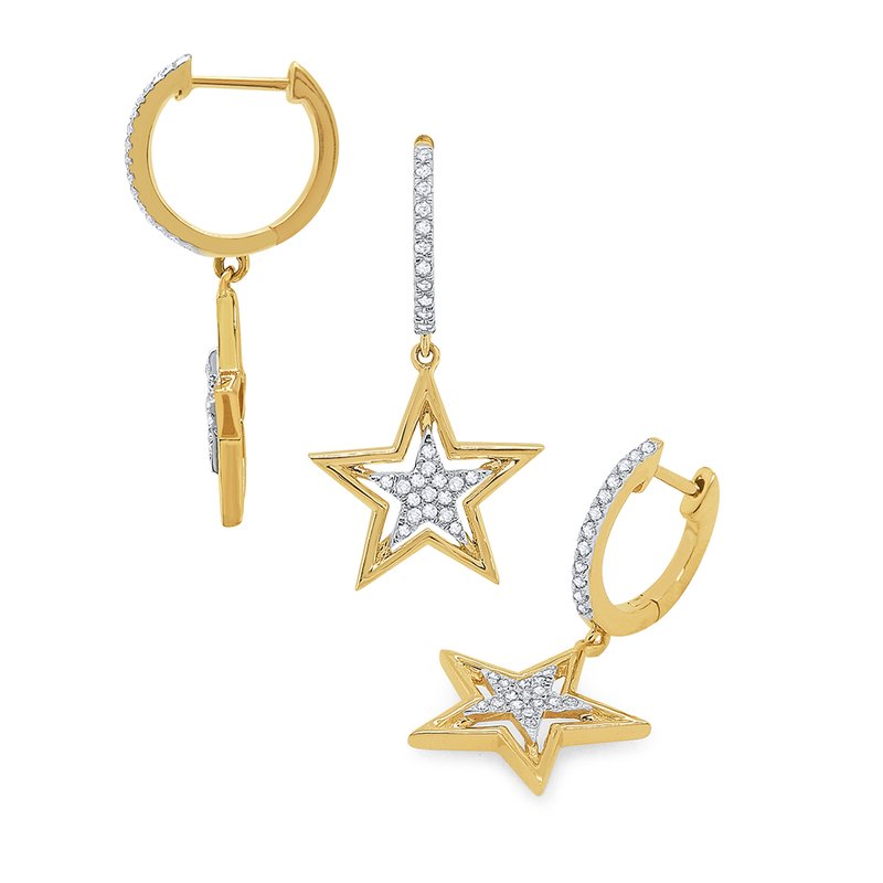 KC Designs 14k Gold and Diamond Hanging Star Earrings - Sami Fine Jewelry
