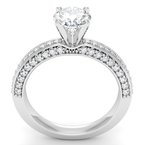Vintage Round Diamond Pave set Engagement Ring