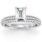 Vintage Round Diamond Pave set Engagement Ring