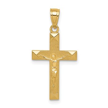 14k Diamond-cut Crucifix Pendant
