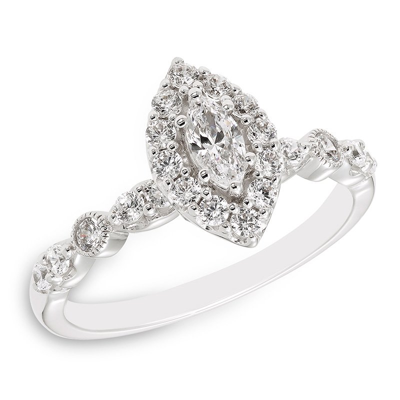 Bethany white gold and marquise-cut center diamond engagement ring