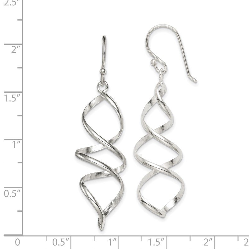 Sterling Silver Twist Earrings Drop Drops Dangly 925 Hallmark