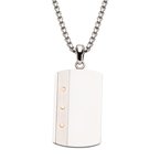 INOX Jewelry Stainless Steel Riveted Double Finish Dog Tag Pendant with Box Chain
