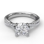 Delicate Late Twist Diamond Engagement Ring