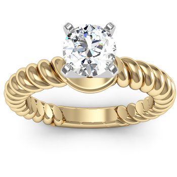 Rope Solitaire Engagement Ring