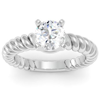 Rope Solitaire Engagement Ring