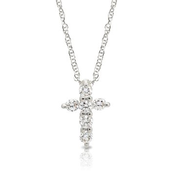 White gold and diamond cross pendant