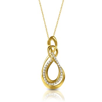 Yellow gold, teardrop knot diamond pendant