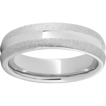 Serinium® Domed Band with a Concave Center and Grain Finished Edges