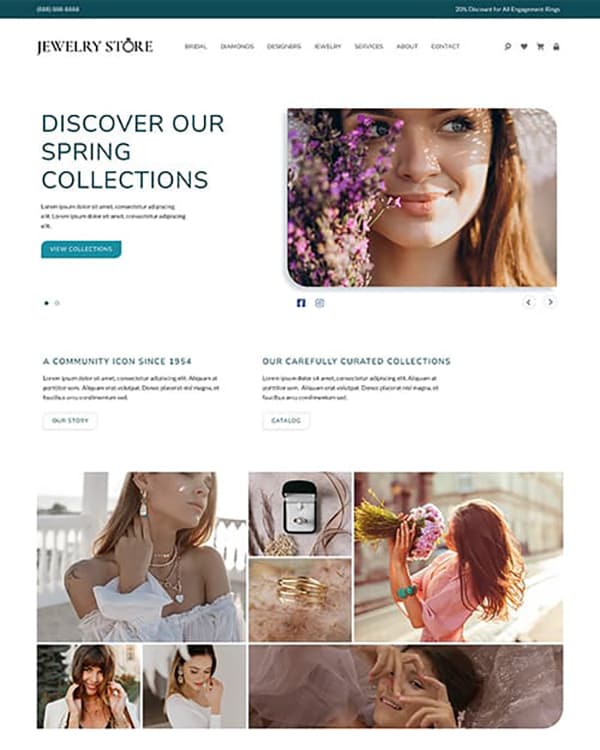 Thinkspace Baguette Website Theme for Jewelry Retailers
