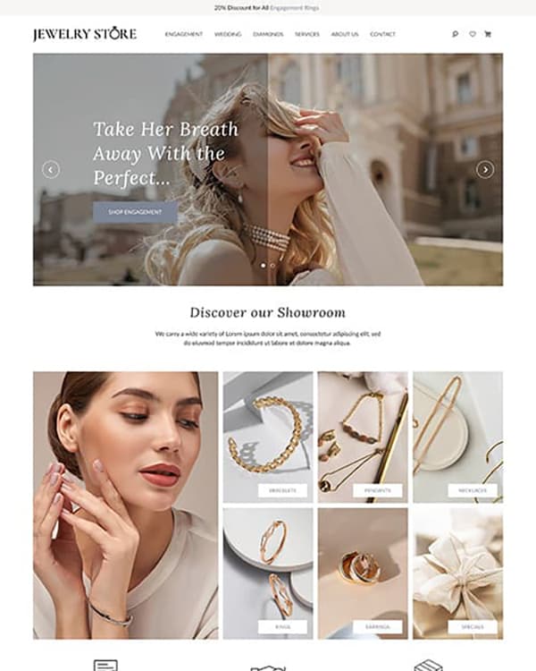 Thinkspace Brilliant Jewelry Website Theme for Jewelers