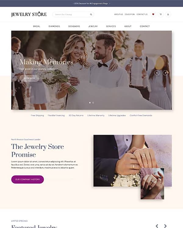 Thinkspace Pear Jewelry Website Theme