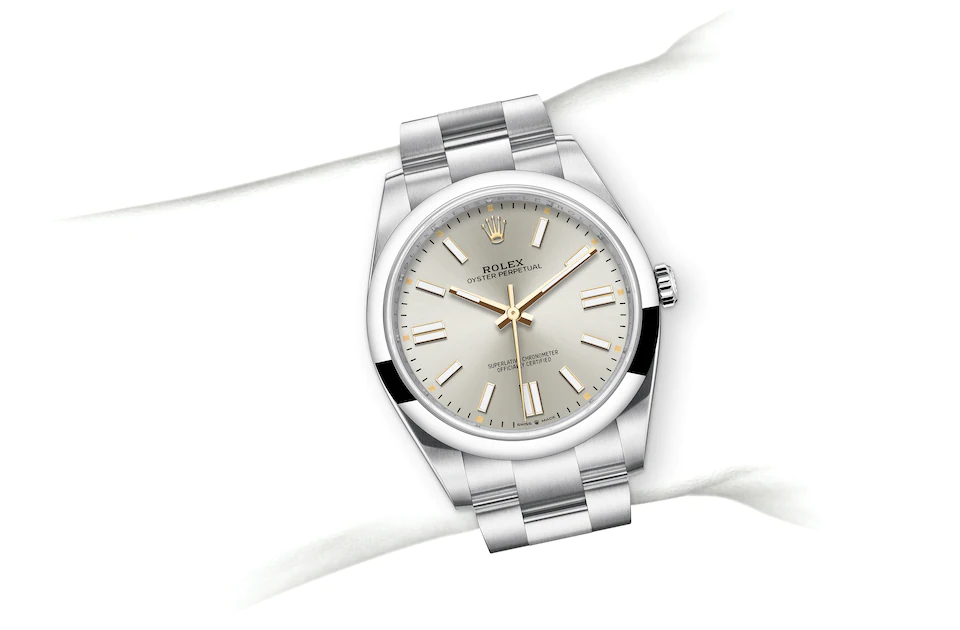 Oyster Perpetual 41 124300 Wrist Image - Packouz Jewelers