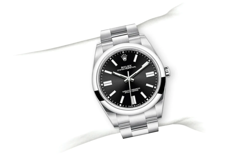 Oyster Perpetual 41 124300 Wrist Image - OC Tanner Jewelers