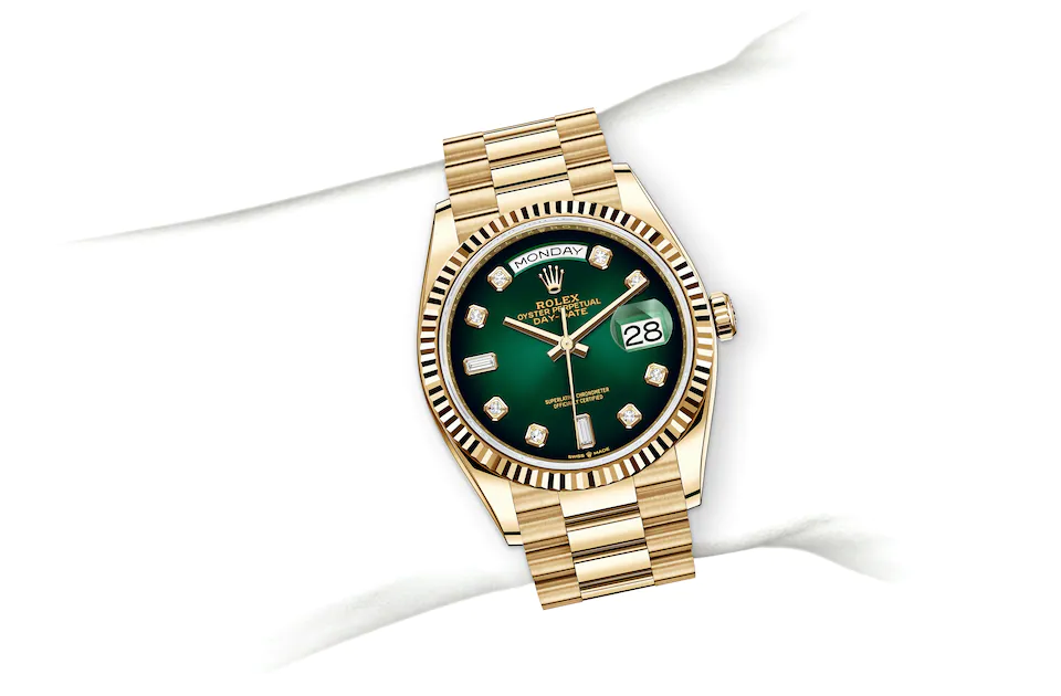 Day-Date 36 128238 Wrist Image - Thomas Markle Jewelers