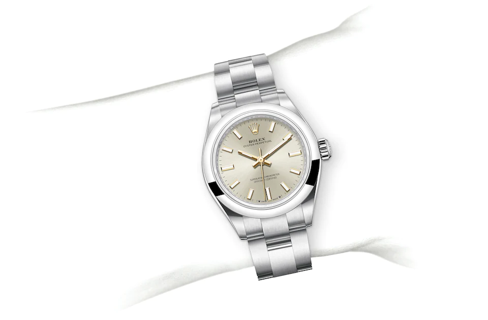 Oyster Perpetual 28 276200 Wrist Image - Hartgers Jewelers
